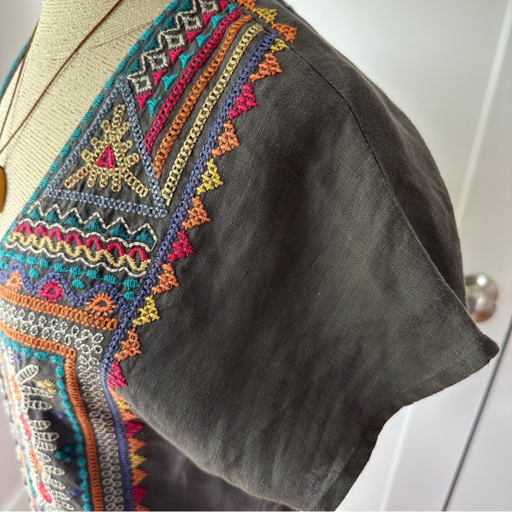 JOHNNY WAS Embroidered Linen Dress - Picture 3 of 8